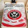 1PC Custom Name Sheffield United FC Patterned Flannel Blanket Suitable For All Seasons for Home Decor Warmth and Comfort Gifts Holiday Present