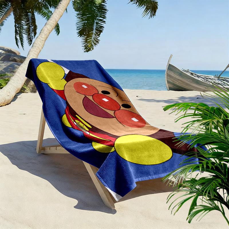 Anpanman 2D Flat Print Beach Towel, Large Soft Quick Dry Towel for Beach Camping Swimming.NSTJ0928343
