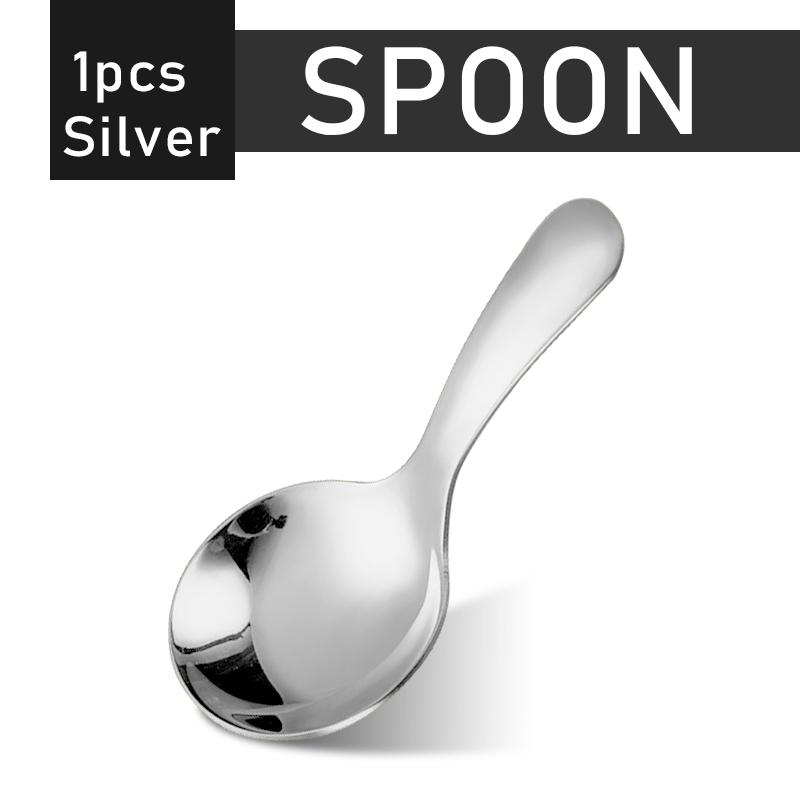 Silber/Golden Edelstahl Kurzen Griff Löffel Gabeln Suppe Löffel Gewürze Löffel Dessert Löffel Tee Kaffee Löffel