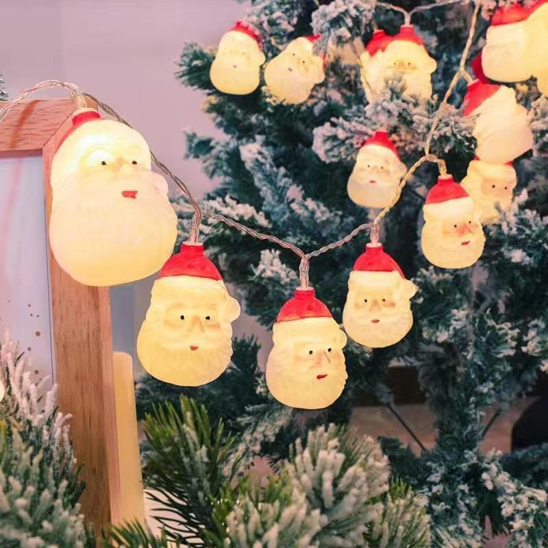 LED Christmas Decorative Light String With Santa Claus Snowman Figures USB Powered Tree Home Party Holiday Decoration