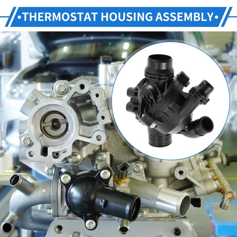 X Autohaux Engine Coolant Thermostat Housing Assembly for BMW E70 E71 X5 2007-2010 X6 08-10