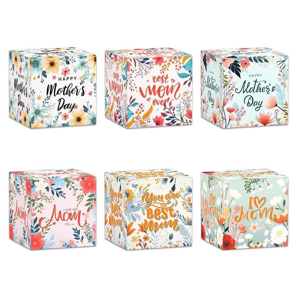 12pcs Colorful Snack Candy Boxes Cartoon Cookie Box Mother's Day Gift Boxes  Birthday Supplies