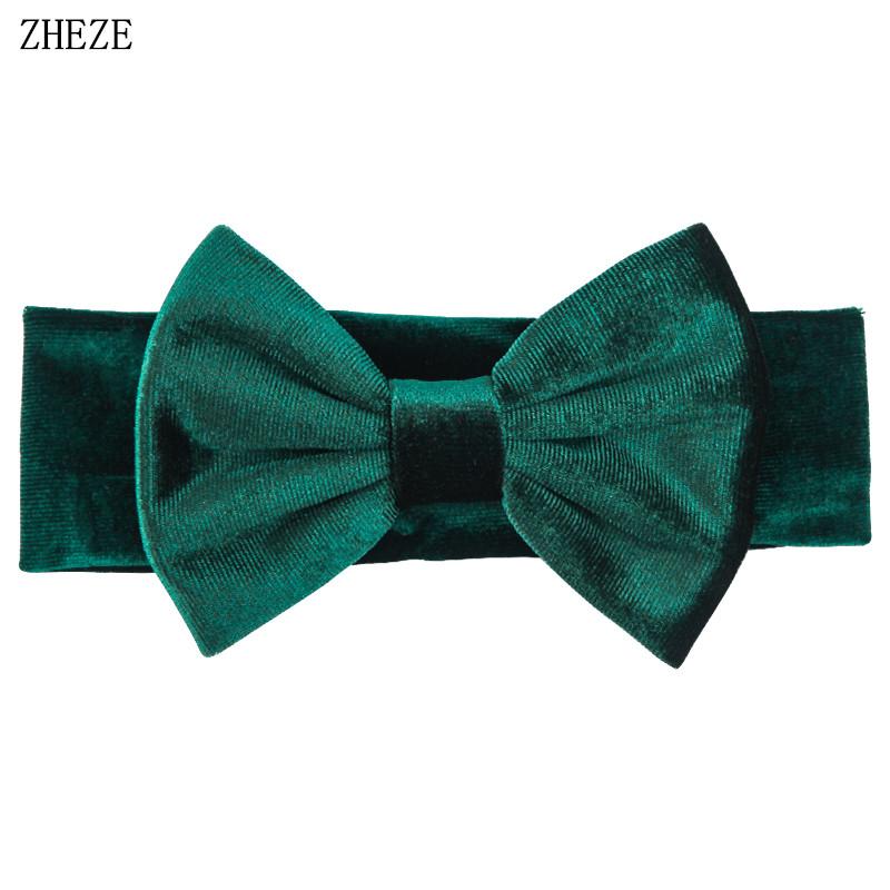 Baby Soft 5" Hair Bow Headband Kids Girls Velvet Headwrap Turband Toddler Photo Pro DIY Hair Accessories