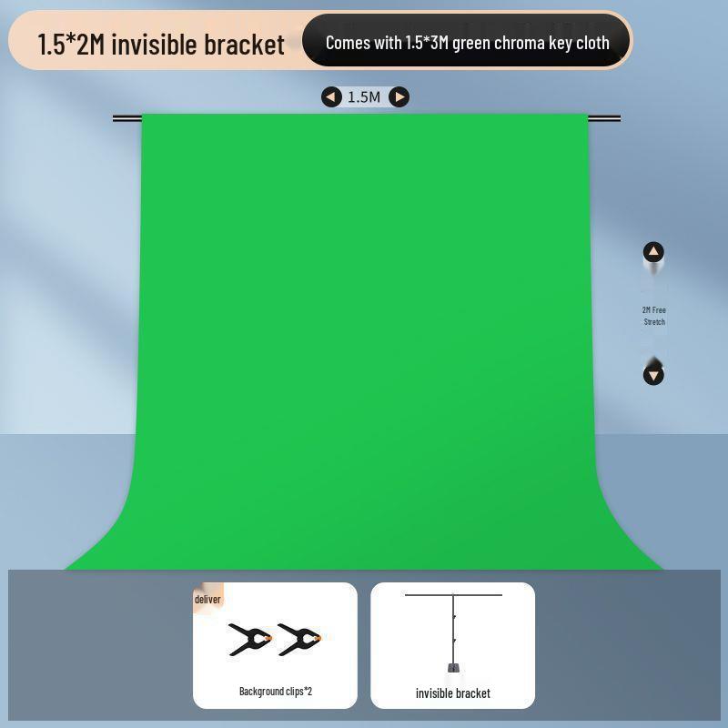 Invisible Green Screen Chroma Key Stand with Thickened Cloth for Photography and Film