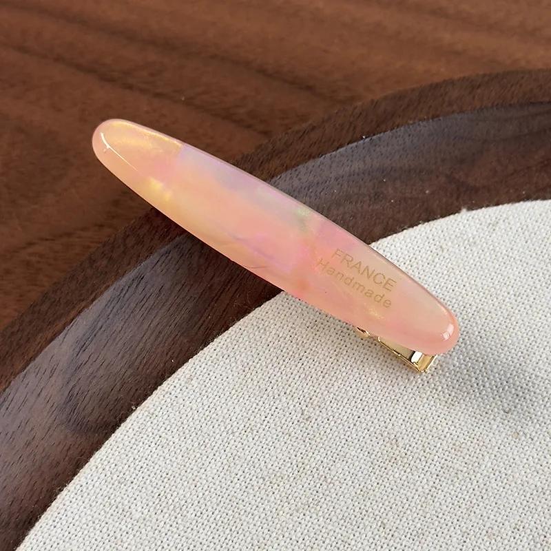 Retro French Temperament Simple Barrettes Color Acetate Oval Hair Clips For Womens Girls Sweet Hairpins Fashion Hair Accessories