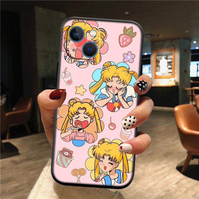 TR34 S-Sailors Art M-Moon Shell Phone Case for Samsung Galaxy S20 S21 S22 Ultra FE Plus A21S A22 A24 A25 A26 A30 A30S A31