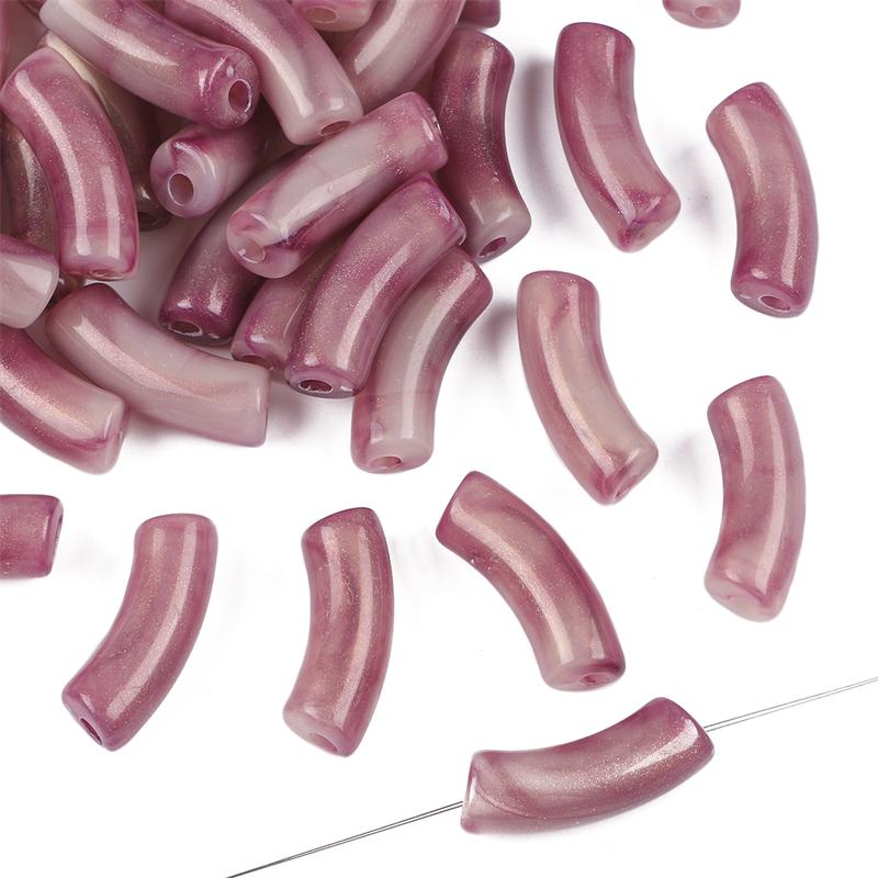 10Pcs Acrylic Gold Powder Double Color Beads For DIY Necklace Bracelet Earrings Jewelry Making Craft Accessories