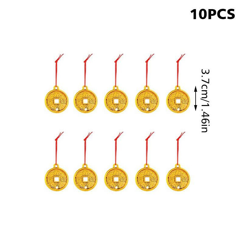 

6/10 шт. Домашний декор Благоприятный кулон DIY Аксессуары Новогодний декоративный кулон Подарок благословения Кисточка Милый Разные стили B золотой