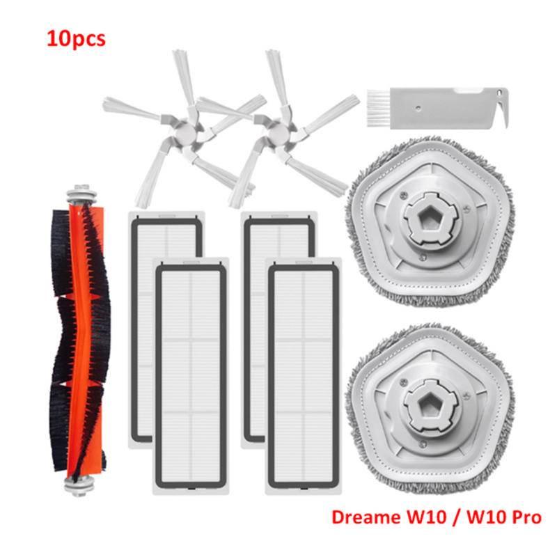 For Dreame Bot W10 RLS5C / W10 Pro Robot Vacuum Accessories Roller Main Brush Side Brush Filter Mop Dustbin Dust box Mop Holder Plate Bracket