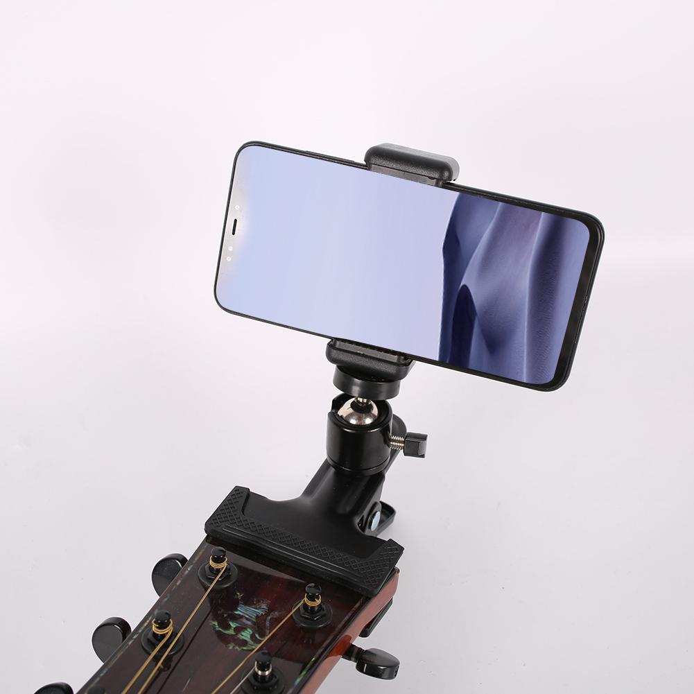 Clemă pentru cap pentru chitară Smartphone Suport pentru telefon mobil Ajutor muzicieni Clip de suport pentru transmisie live pentru chitare acustice electrice