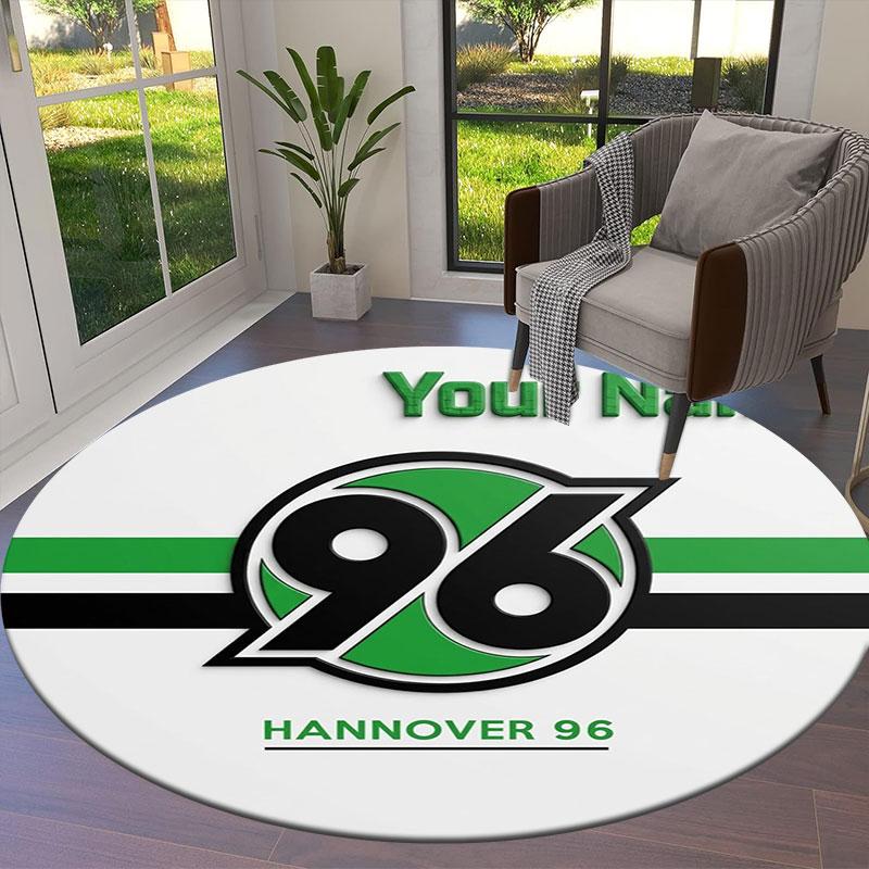 Hannover 96 Custom Name Round Area Rug,Carpet Rug for Living Room Bedroom Sofa Playroom Decor,Non-slip Floor Mat