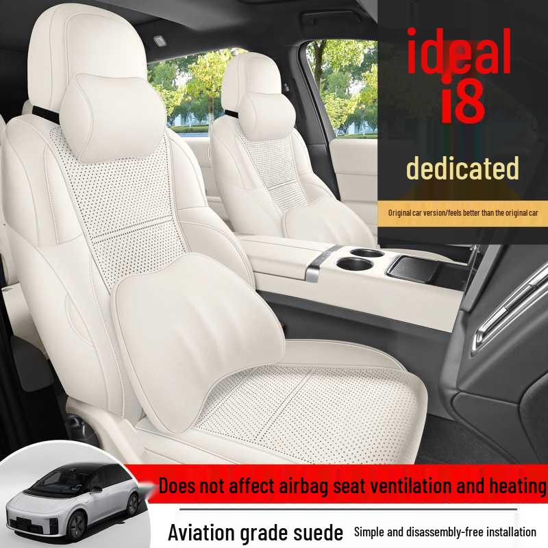 Ideal i8 Suede Saddle Pad Car Seat Covers - Perforated, Breathable, Full Coverage for Six Seats.