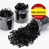 Women's Thickened Black Elastic Hair Ties - Durable, High-Elasticity Rubber Bands for Adult Hairstyles
