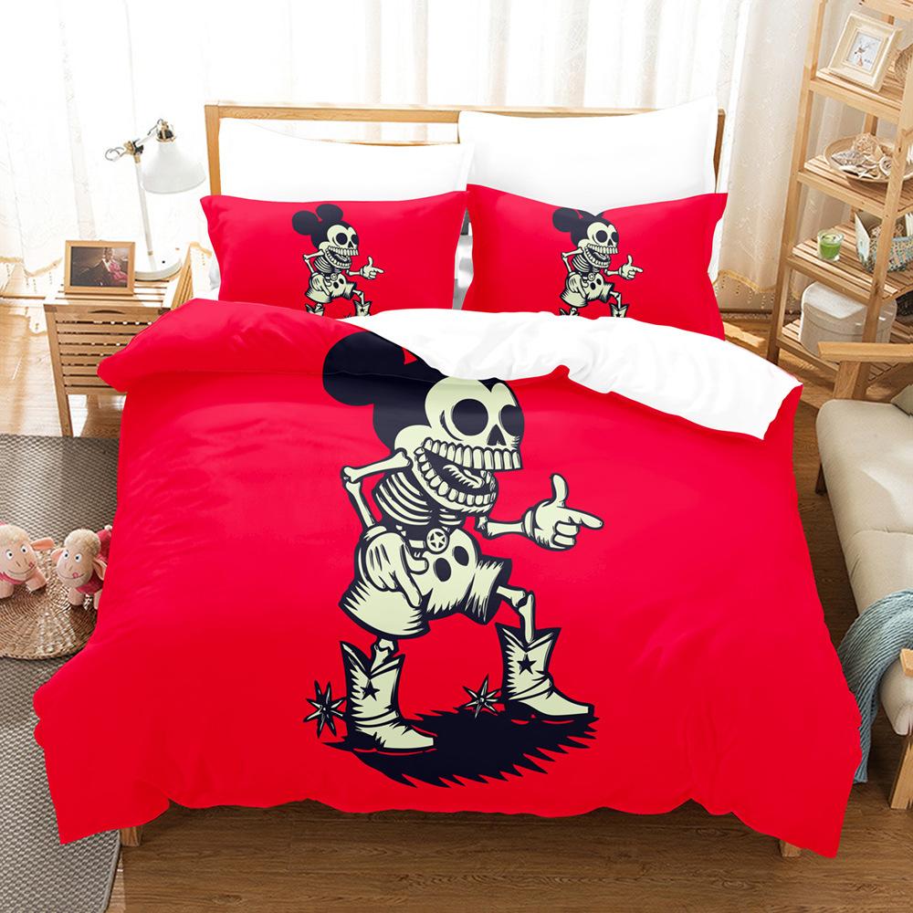 3D Cartoon Animation Bedding Three-Piece Digital Printing Microfiber Polyester Cotton Quilt Cover