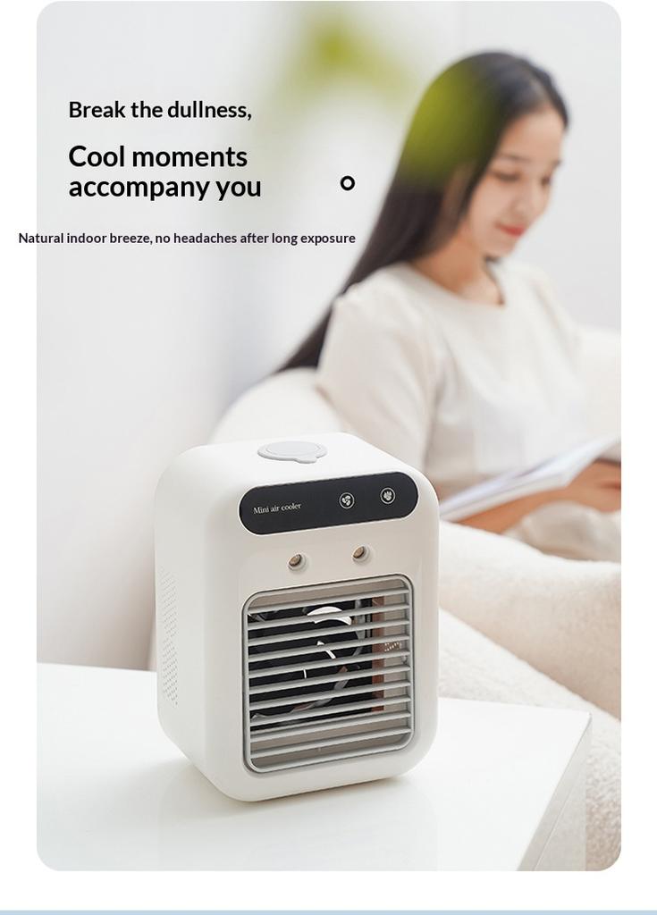 Portable Dormitory Spray Cooler with Humidification Electric Fan Desktop Mobile Air Cooler for Small Household Air Conditioner
