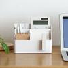 Simple Brush Colored Pen Marker Desktop Stationery Storage Box Multi-Functional Three Squares Desktop Sundries Storage Holder