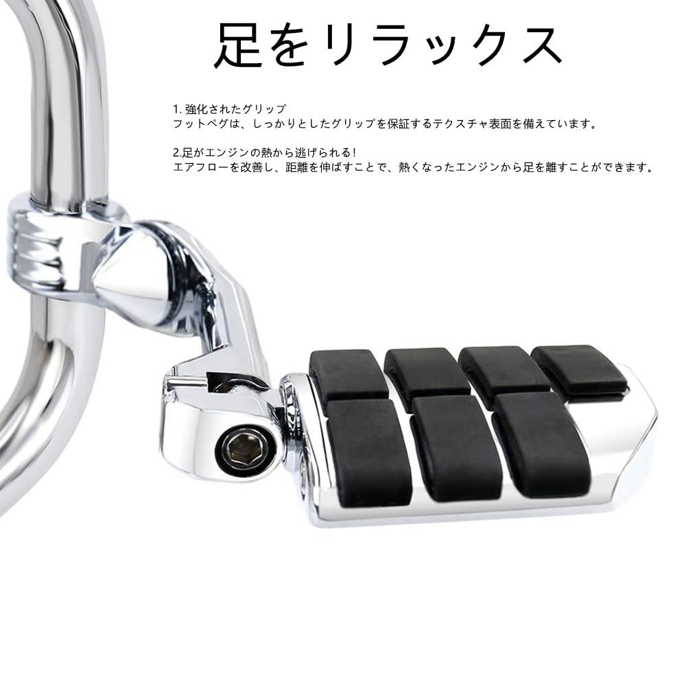 MAKGAGAAI Motorcycle 32mm Highway Engine Guard Bar Compatible with Electra Road Street Footpegs, Footrests, Glide, King, Glide, etc.