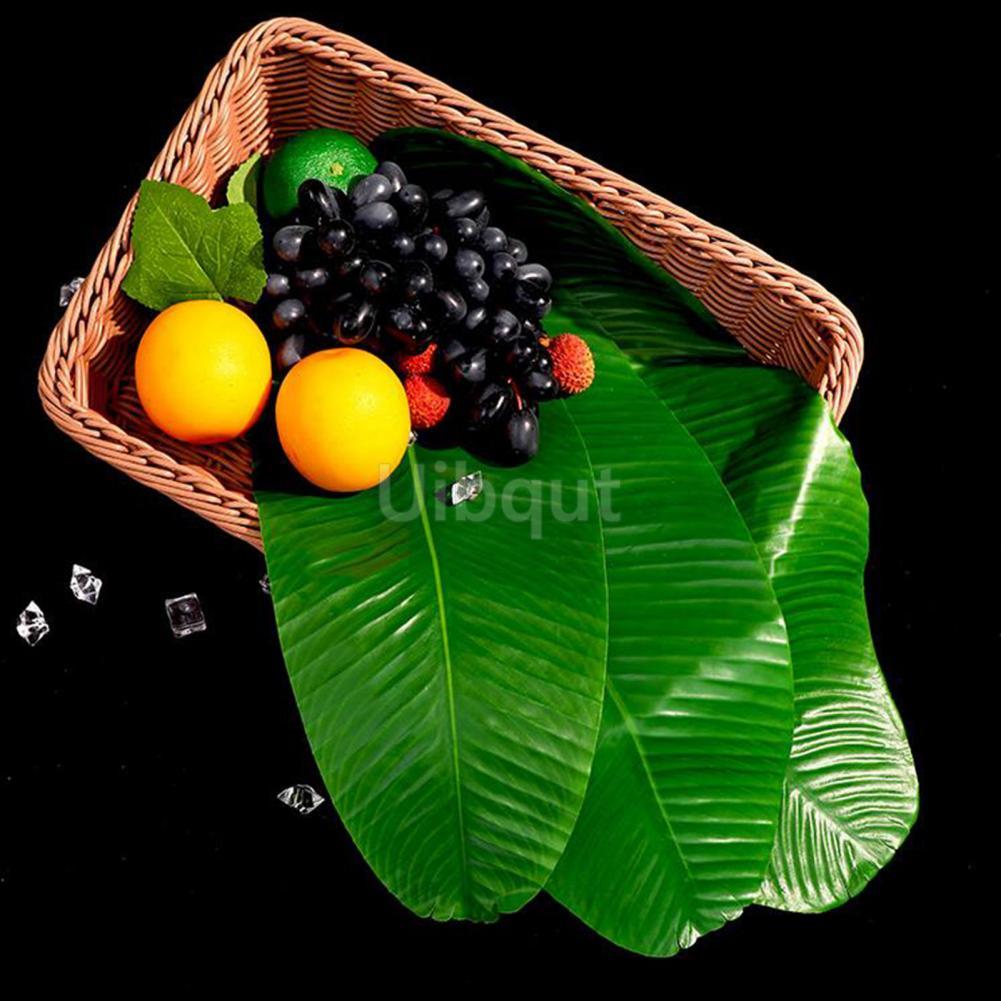 10 pcs set reusable Banana Leaf Placemats Table Decoration Heat Resistant Drink Cup Coasters Faux Pad Dining steak plate Mats