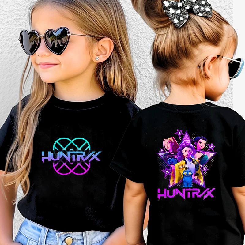 Kids T-Shirt Kpop Demon Hunter Graphic Tops Harajuku Korean Boys Girls Streetwear Short Sleeve Tees Children Clothing