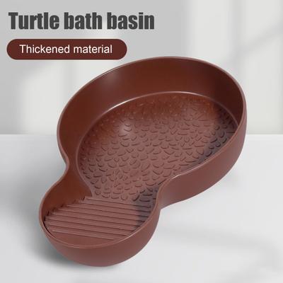 Piscina para Baño de Reptiles Cuenco Alimentador de Agua y Comida para Tortugas con Rampa Plato de Alimentación para Reptiles Adorno de Acuario para Gecko Serpiente Tortuga Dragón Barbudo Lagarto