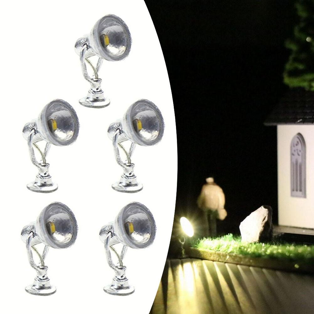 

LYM20 5pcs Model Railway 1:87 Lamp Spotlight Flood Lights HO Scale Warm LEDs теплим білим кольором