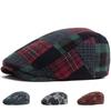 New Y2K Patchwork Big Plaid Beret Casual Men Women's Retro Flat Cap Fashion Vintage Hip Hop Newsboy Hat For Spring Autumn Unisex