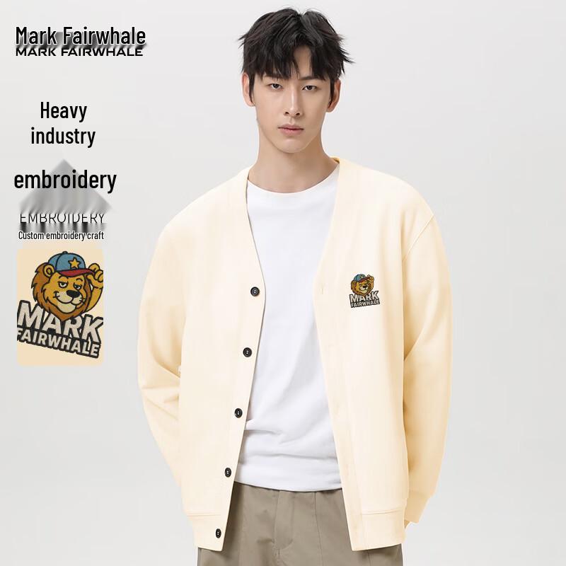 

Mark Fairwhale Men s Heavy Embroidered Cardigan Sweatshirt 4XL
