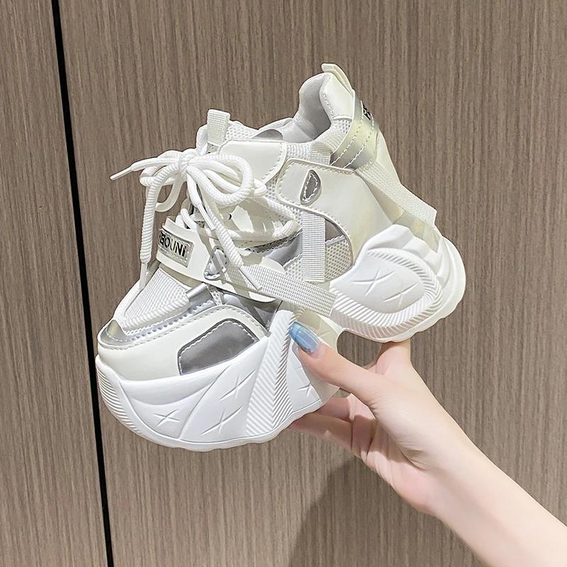 Mode Neue Damen Atmungsaktive Mesh Plateau Schuhe Outdoor Erhöhen Höhe Klobige Sneaker für Damen Lässige Walking Schuhe Damen Tenis