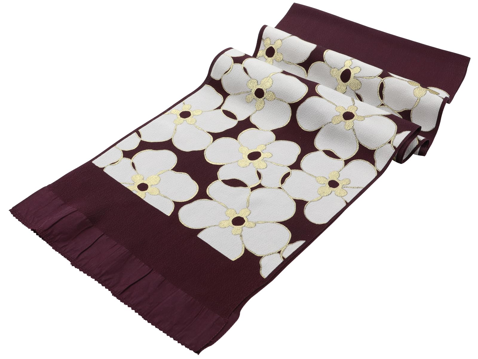 

[Kimono Shop Sarasa] Silk crepe obiage (sash accessory) for furisode (long-sleeved kimono), floral print, for Coming-of-Age Ceremony, wedding, etc.
