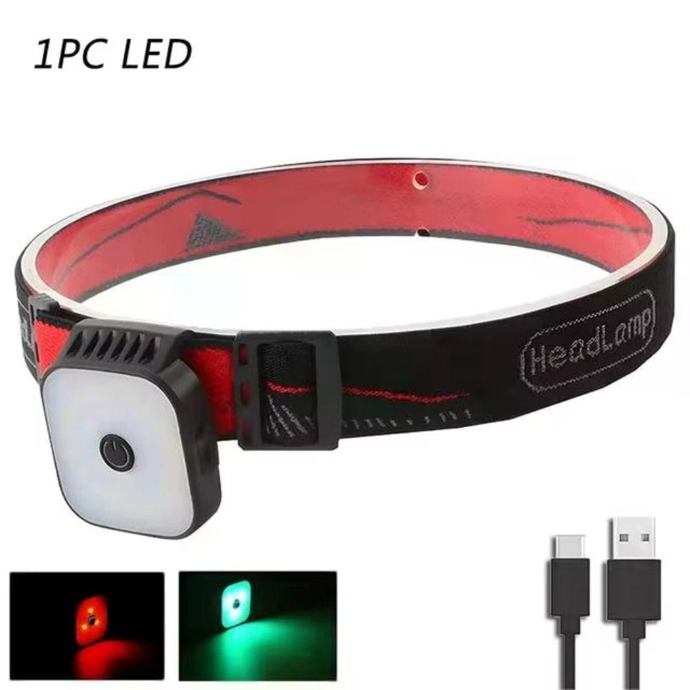 USB Rechargeable Headlights Alternating Traffic Green LED Rechargeable Flashlight Mini Portable Clip On Wearable Flashlight