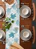 Summer Beach Sea Turtle Nautical Coral Linen Table Runners Seasonal Farmhouse Party Decor Kitchen Dining Table Wedding Decor