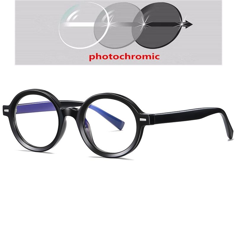 Women Men Anti Blue Rays Round Prescription Glasses For The Nearsighted Rivet Frame Student Myopes Lunettes 0 -0.5 -0.75 To -6.0