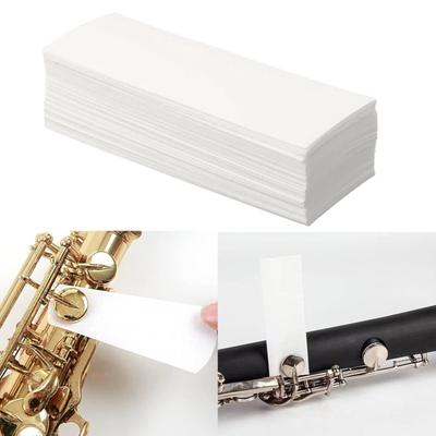 100 uds. Papel Limpiador de Botones Absorbente para Limpieza de Boquillas de Instrumentos de Viento Madera para Mantenimiento de Saxofón, Flauta, Clarinete