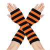 Cosplay Party Fingerless Gloves, Striped Knit Sleeves, Christmas Anime Design, Autumn Winter