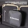 Auto-Logo Kabeltasche Lade-Gun Aufbewahrungstasche Wasserdichter Kabelorganizer Für Skoda VRS Superb Yeti Octavia Enyaq Rapid Karoq fxdj44