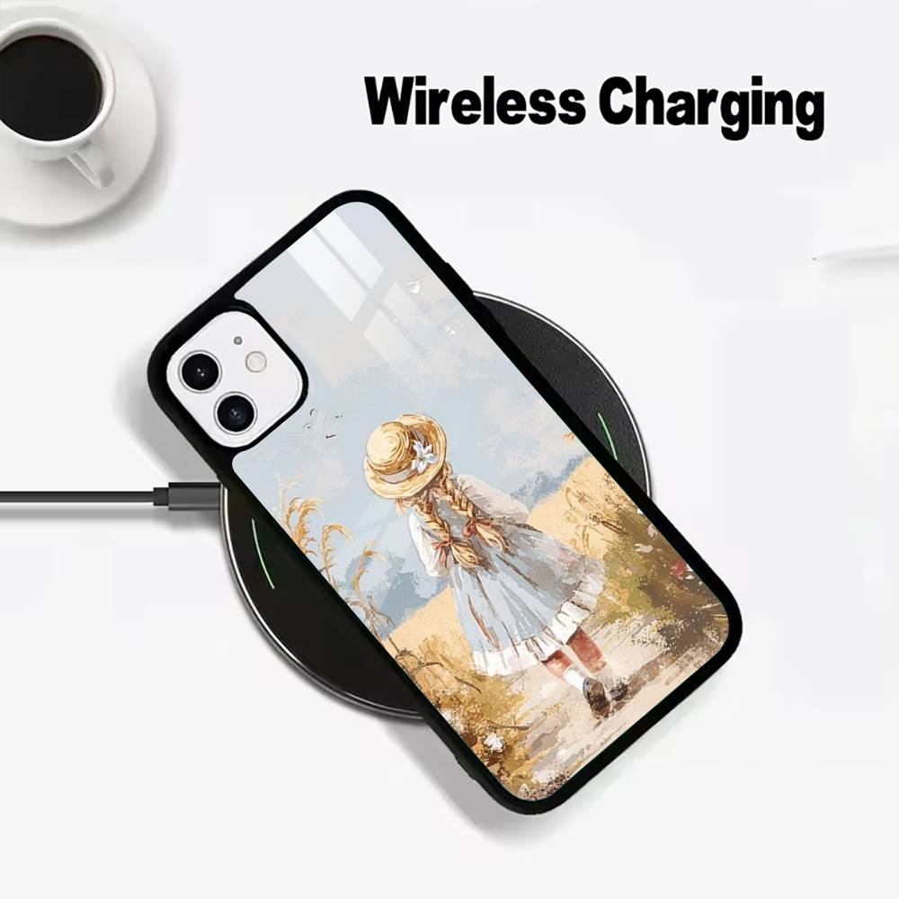 Sarah K-Kay Girl Colorful Wireless charging phone case compatible with iPhone 17/16/15/14/13/12/11