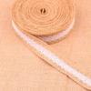 1m/roll Party DIY Rustic Vintage Satin Bow Jute Burlap Sisal Trim Lace Edge Hessian Ribbon