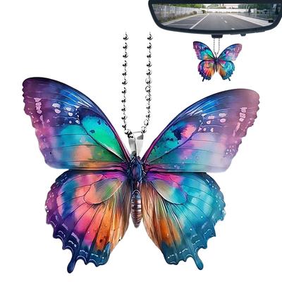 Butterfly Car Pendant | Photography Creative Colorful Acrylic Butterfly Car Accessories - Car Mirror