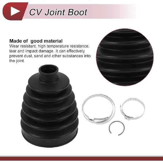 1 Set CV Joint Boot Kit for Toyota Sienna 2011-2015 for Lexus ES350 2007-2010 Outer Constant Velocity Joint Boot W/Clamps No.044280W060 Black Rubber