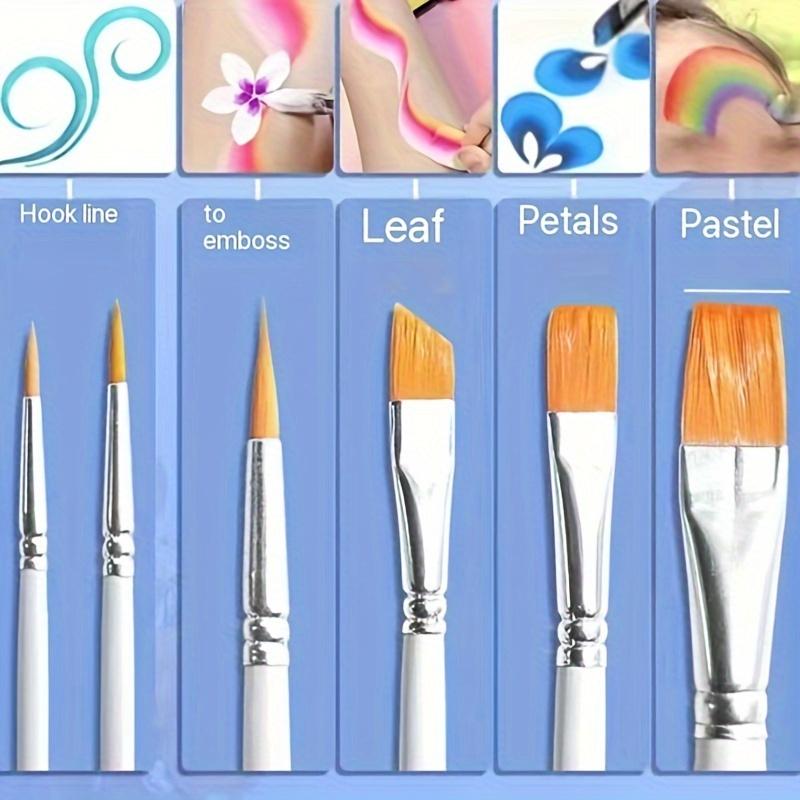 12pcs Professional Face Painting Brush Set Nylon Bristles, Suitable for Blending, Gradient, Watercolor, And Detail Work.