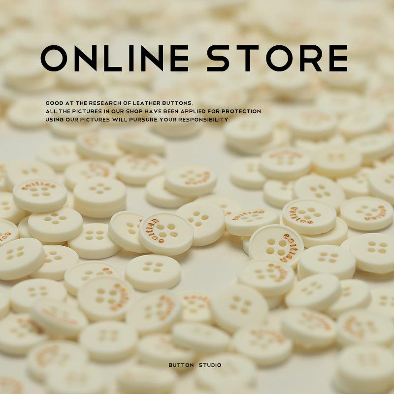 

5Pcs Four-Eye Letter Eoltlan Button-Up Shirt Knitted Cardigan Resin Sleeve Collar Button On Clothes Decorative Button 1 #[w2121 #eoltlan beige] 11.5mm