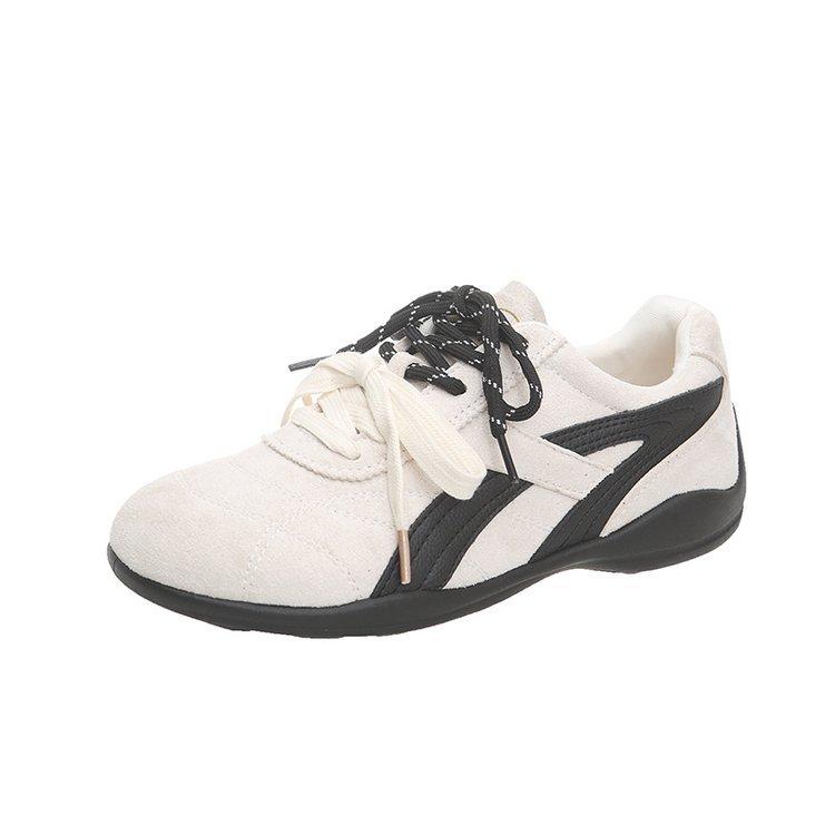 3Cm Inner Height Increase German Training Shoes Women's 2025 New Versatile Flat-soled Retro Forrest Gump Shoes Red Leather Casual Shoes