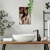 Anime Girl Metal Wall Art 8x12 Inch Retro White Lingerie Design Green Leaves Home Decor