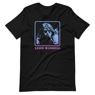 LEON RUSSELL Vintage Muziek Retro Zwart T-shirt Korte Mouw Unisex 100% Katoen T-shirt Heren T-shirts Top