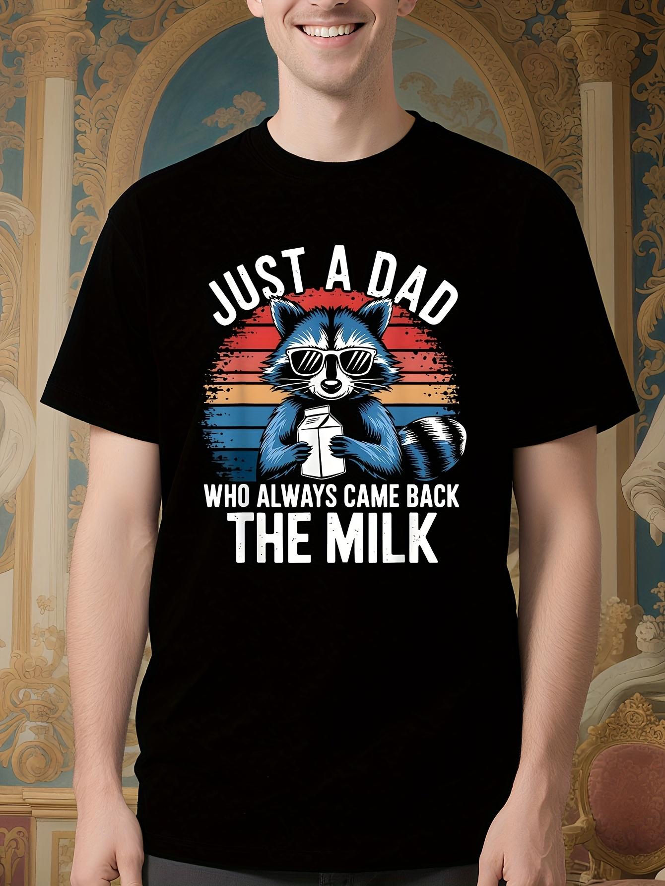 Funny Dad Tshirt - Vintage Racoon Just a Dad Who Always C... S