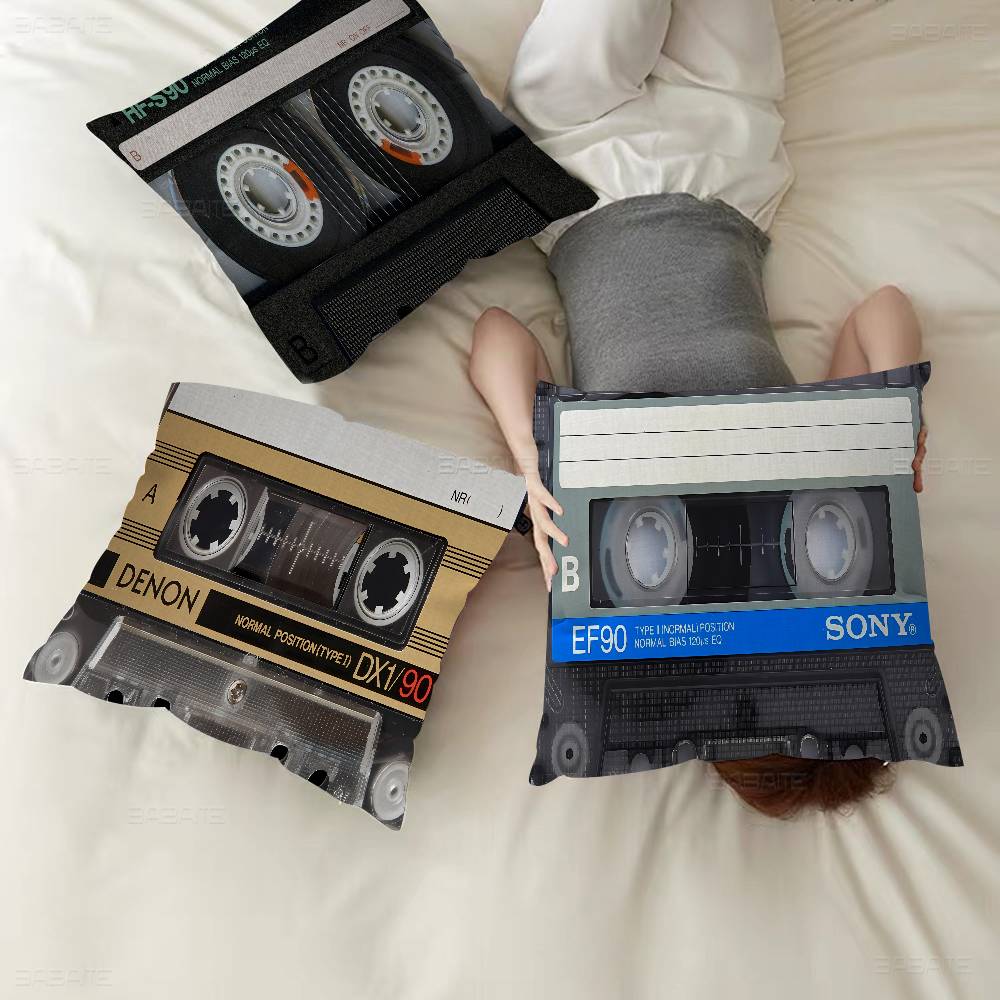 Retro Kassett Musikband Kuddfodral Örngott Klädsel Soffa Slängkudde Heminredning Kuddfodral