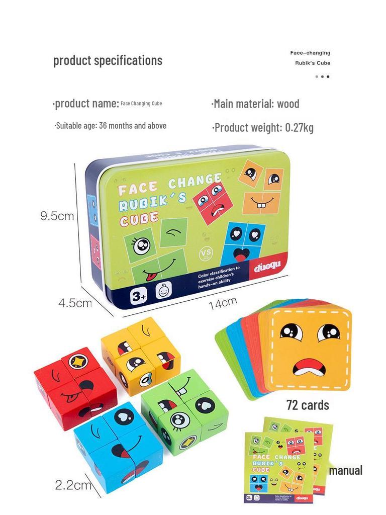 Cross-border Face-Changing Magic Cube Building Puzzle Game for Kids - Fun & Educational with Bell Battle Challenge
