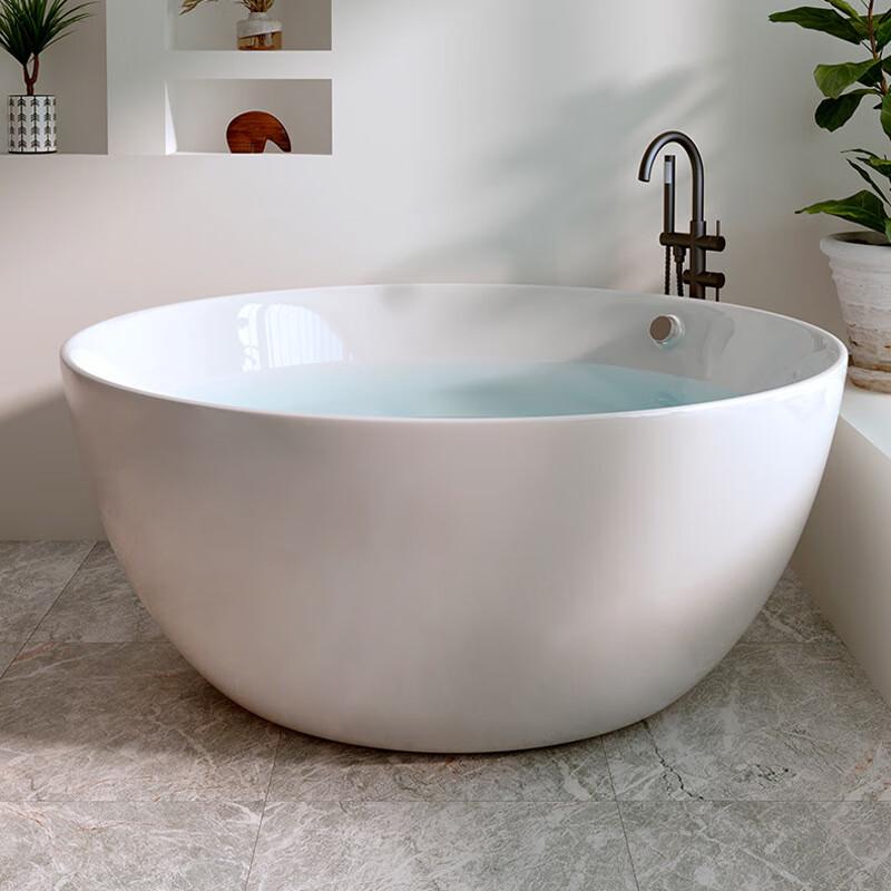 TLXT Large Round Freestanding Soaking Bathtub