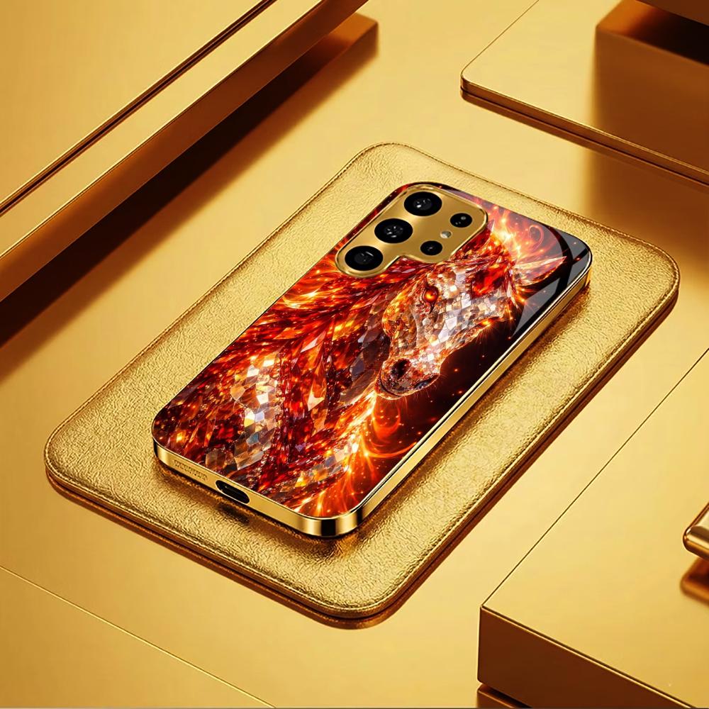 Warhorse New Model Luxurious PhoneCase Electroplated Glass PhoneCase for Samsung Galaxy S26 S25 S24 S23 S22 S21 FE,Ultra,Plus