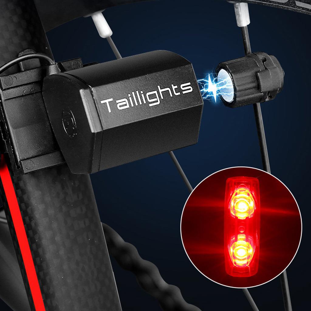 Luce Posteriore per Bicicletta Induzione Magnetica Autogenerante Elettricità Luce Posteriore per Mountain Bike Ciclismo